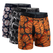 Swing Shift 6" Boxer Brief - 3 Pack Boxset - Grid Iron/Hoops/Upper Deck