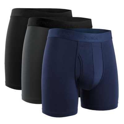 Day Shift 6" Boxer Brief - Black/Grey/Navy - 3 Pack Boxset