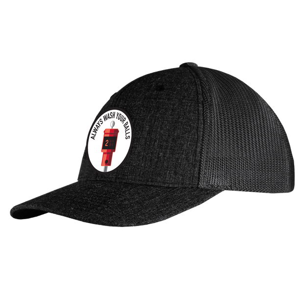 Snap Back Mesh Solid Patch Hat - Ball Washer