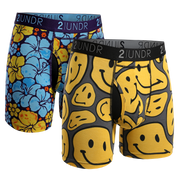 Swing Shift Boxer Brief 2 Pack - Flower Power - Smiley