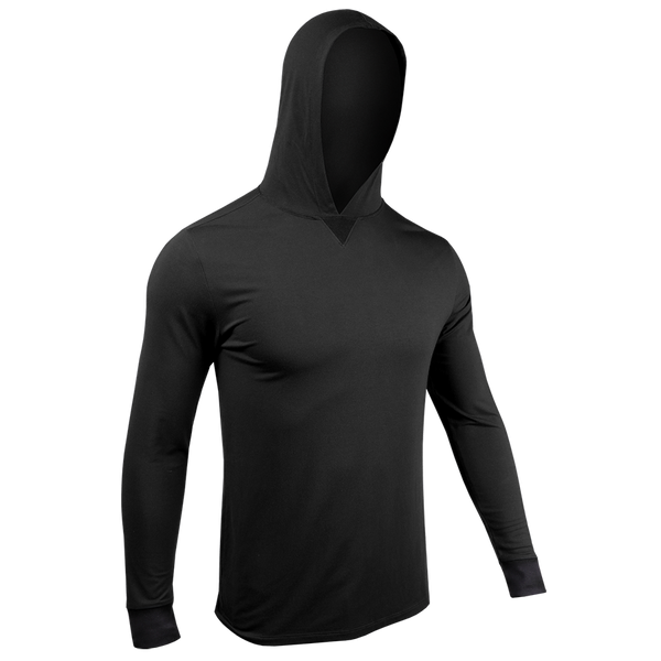 Long Sleeve Hooded Tee Black 2UNDR