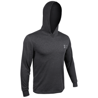 Branded All Day  LS Hooded Tee - Heathered Charcoal