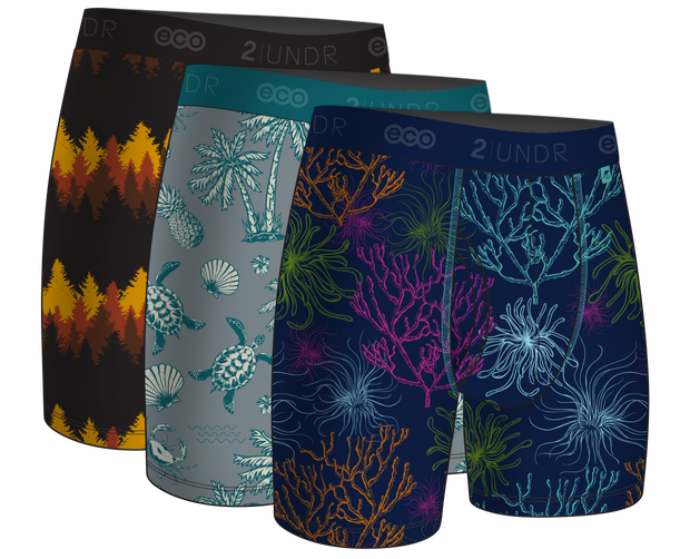 Swing Eco Shift Boxer Brief Print 3 Pack - Fir-Tortugas-Undrsea